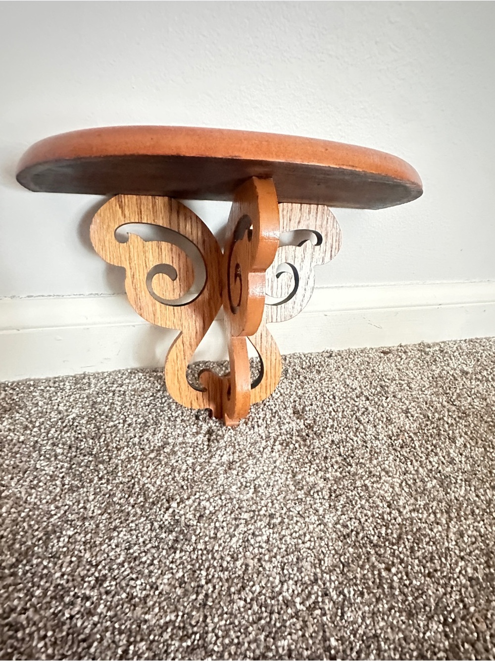 Handmade solid oak wood sconce shelf